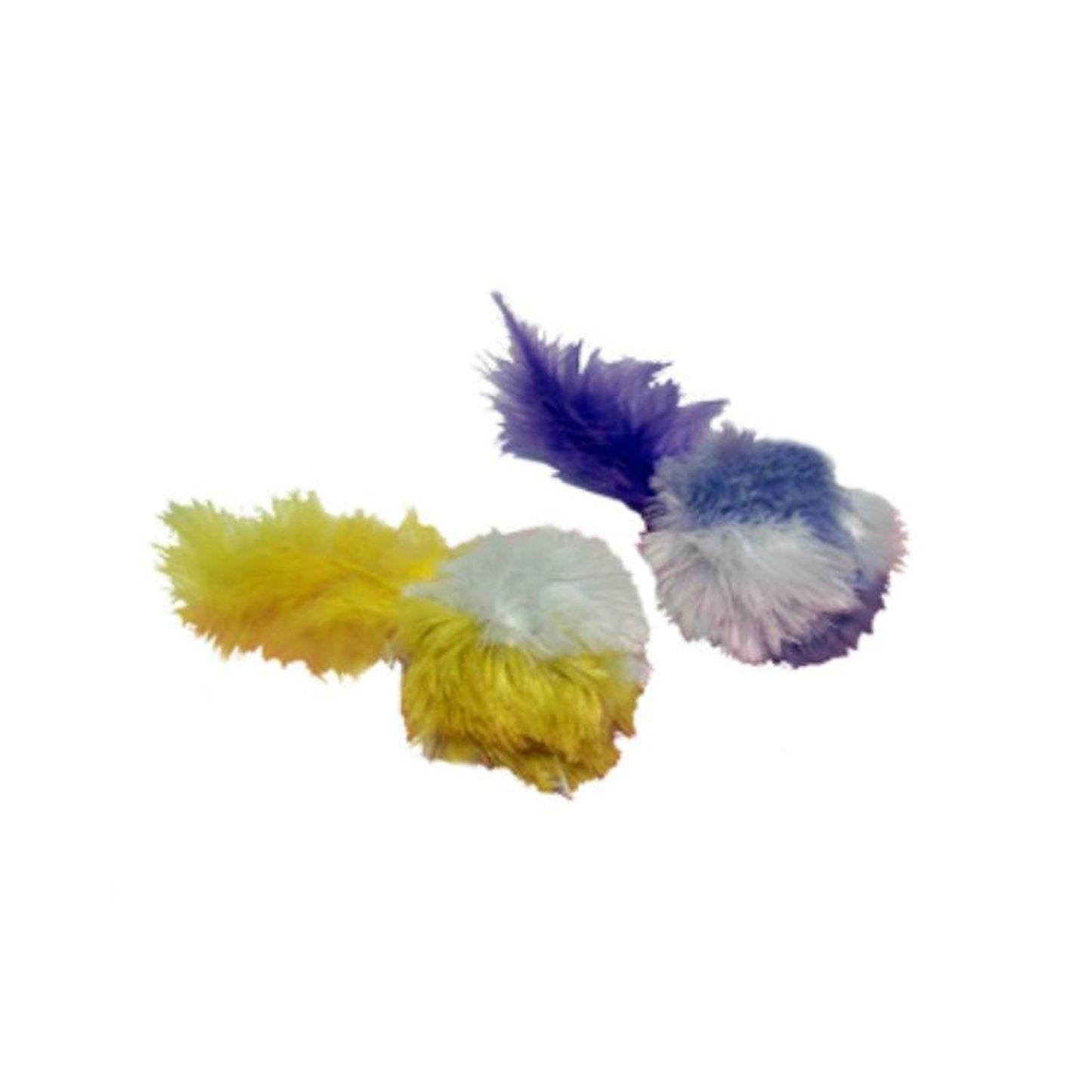 Multipet Pom-Pom Cat Toy with Feather and Catnip Assorted 6 in