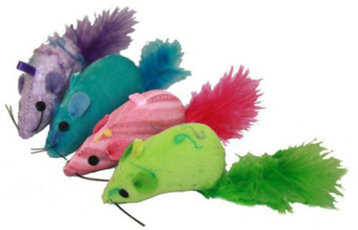 Multipet Yarn Mouse W/ Feather Tail 3Inch 75 Pc.