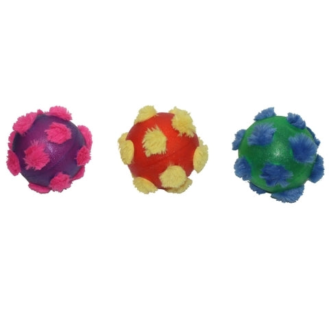 Multipet 4-TEEN Plush/Rubber Ball Dog Toy Assorted 1ea/4 in