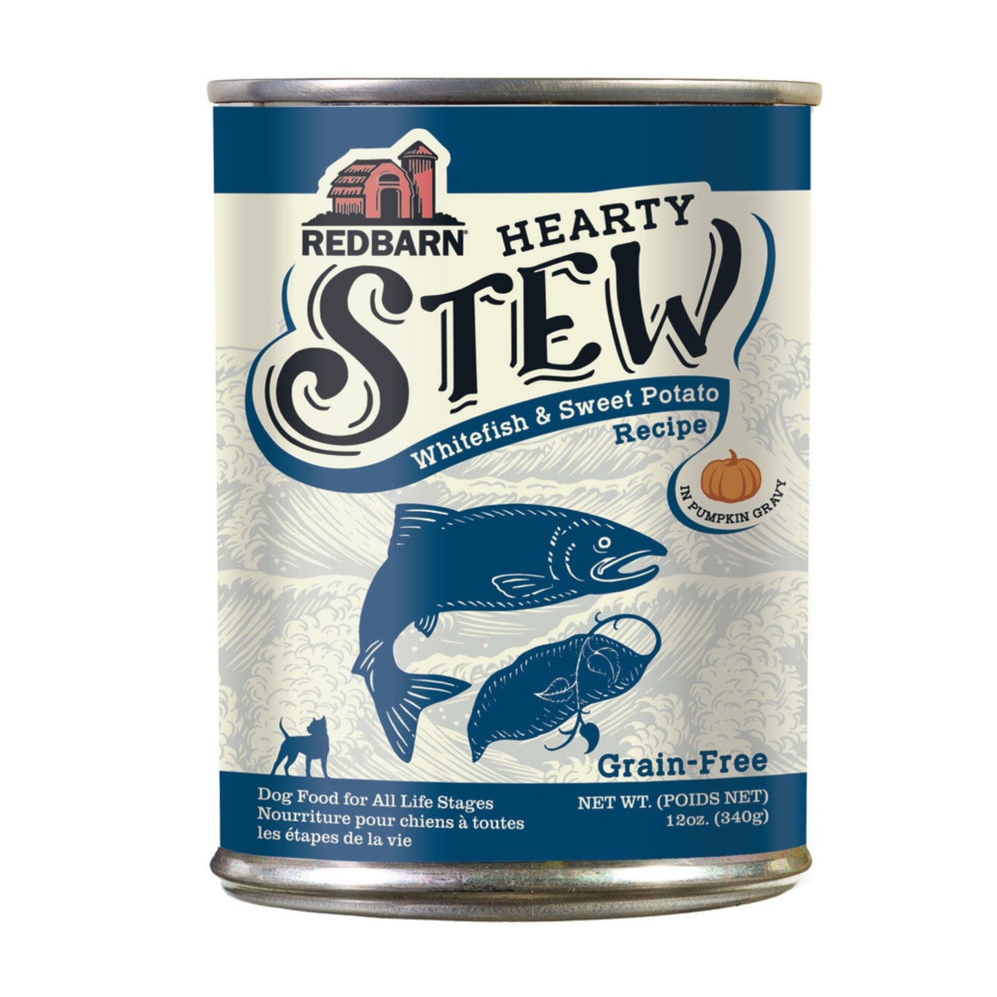 Redbarn Pet Products Hearty Stew All Life Stages Canned Dog Food Whitefish & Sweet Potato, 12oz. (Case of 12)