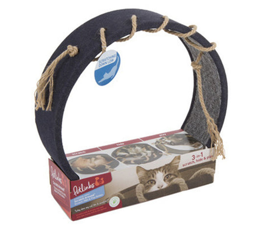 Petlinks Scratch Around Cat Scratcher Black 1ea