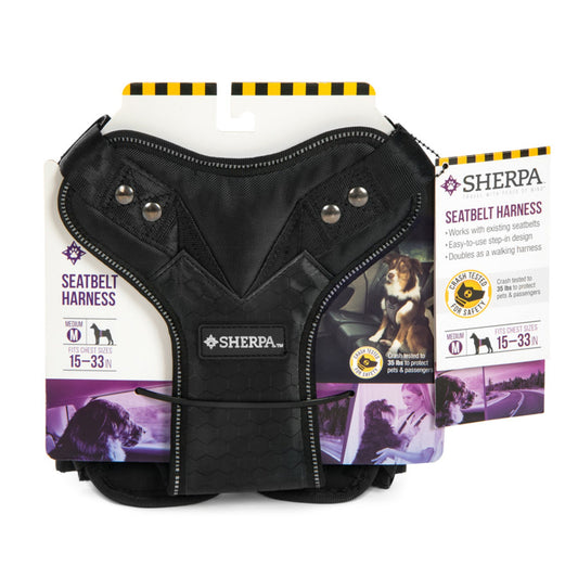 Sherpa's Pet Trading Company Crash Tested Seatbelt Safety Dog Harness Black 1ea/MD