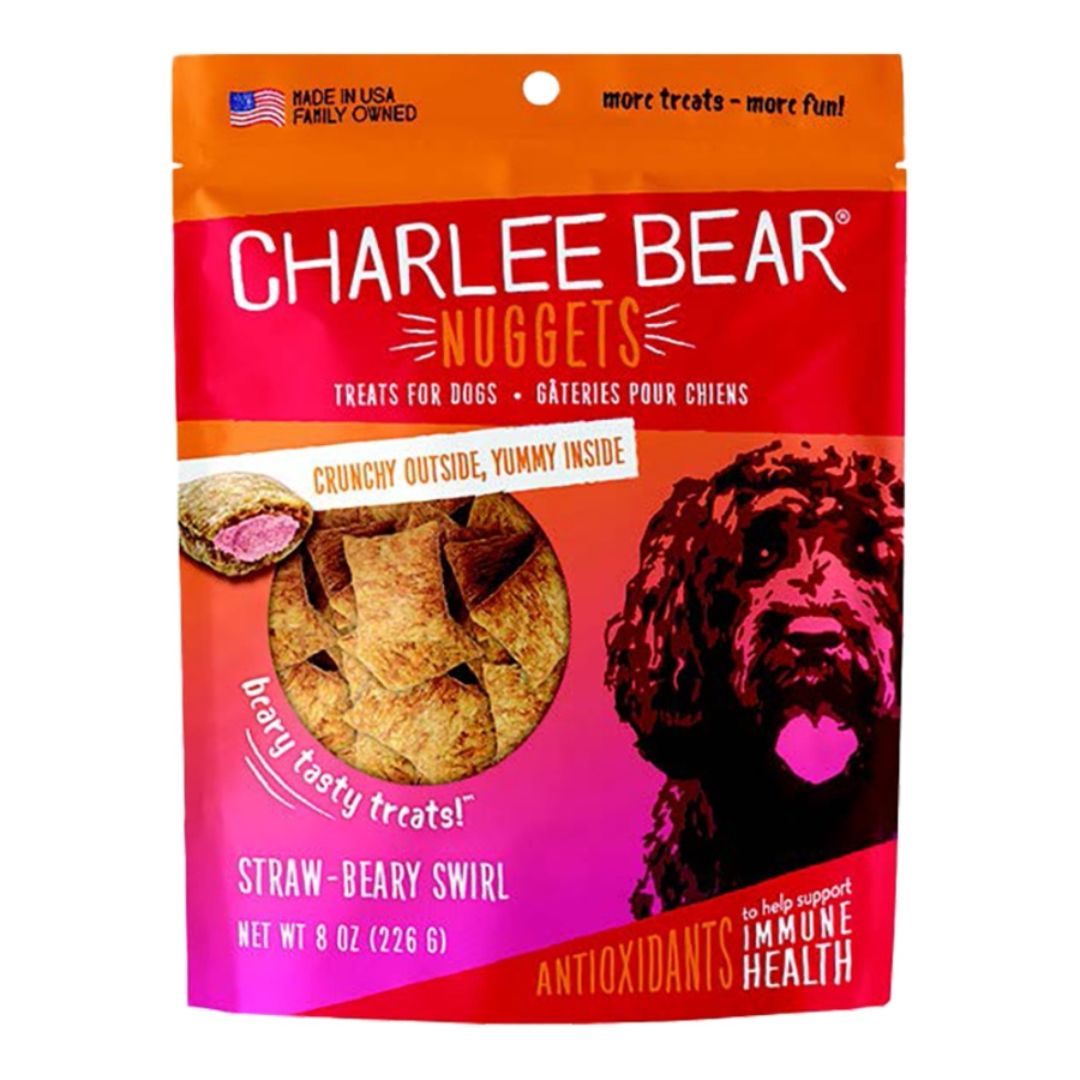 Charlee Bear Dog Nuggets Immune Health Straw-Beary Swirl 8Oz