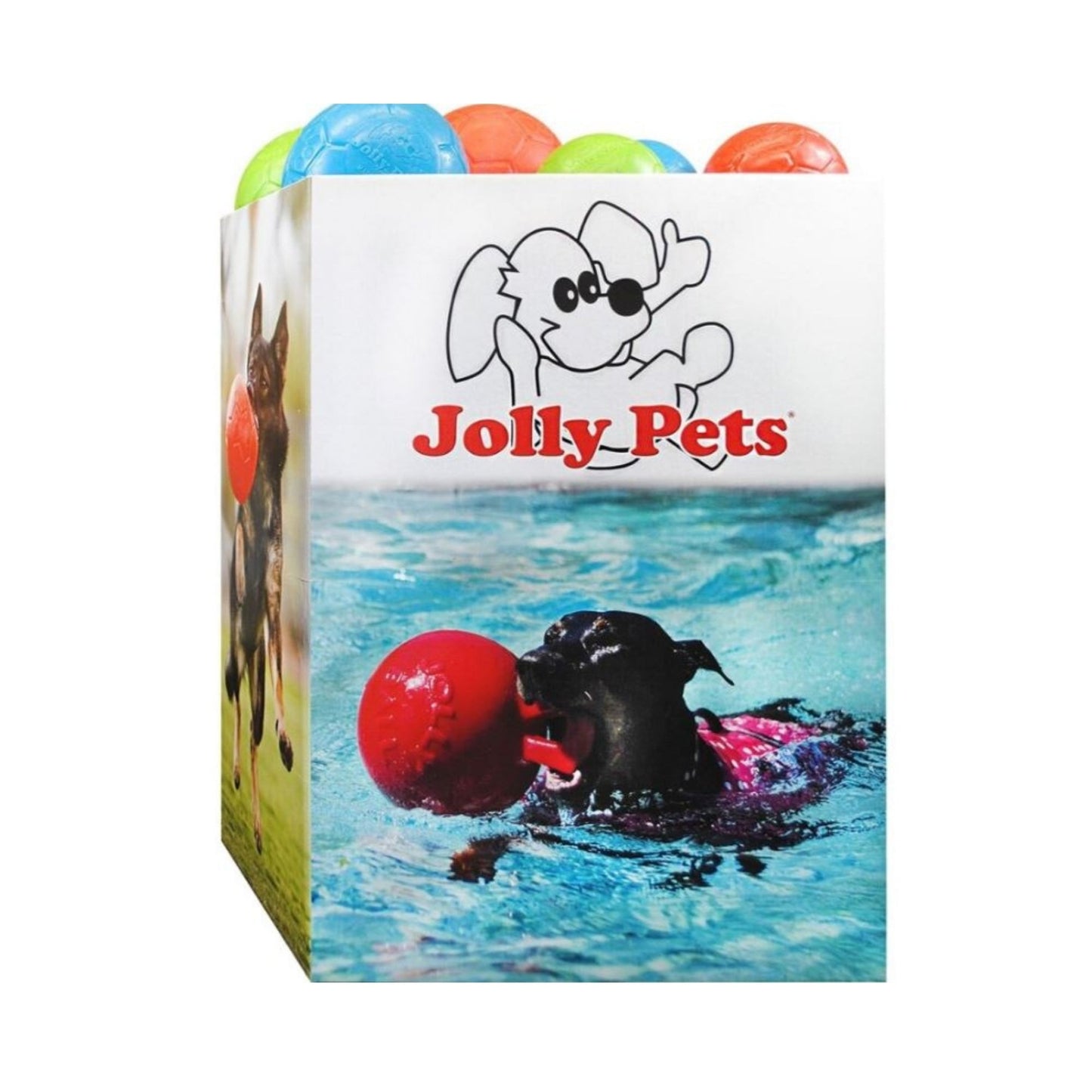 Jolly Pets Soccer Ball Dump Bin Assorted 40Pc