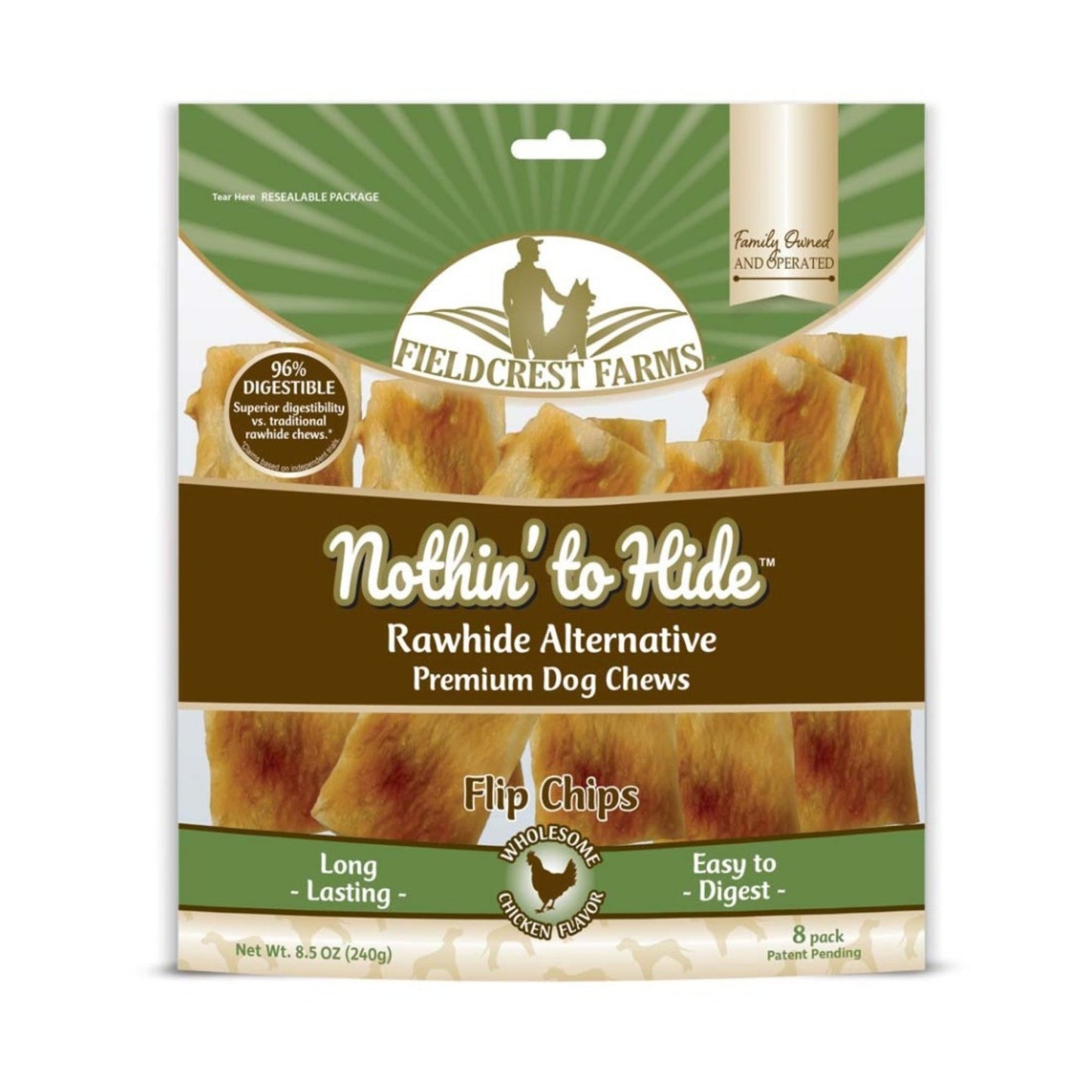 Fieldcrest Farms Nothin' To Hide Flip Chips Dog Treat Chicken 1ea/8.5 oz, 8 pk