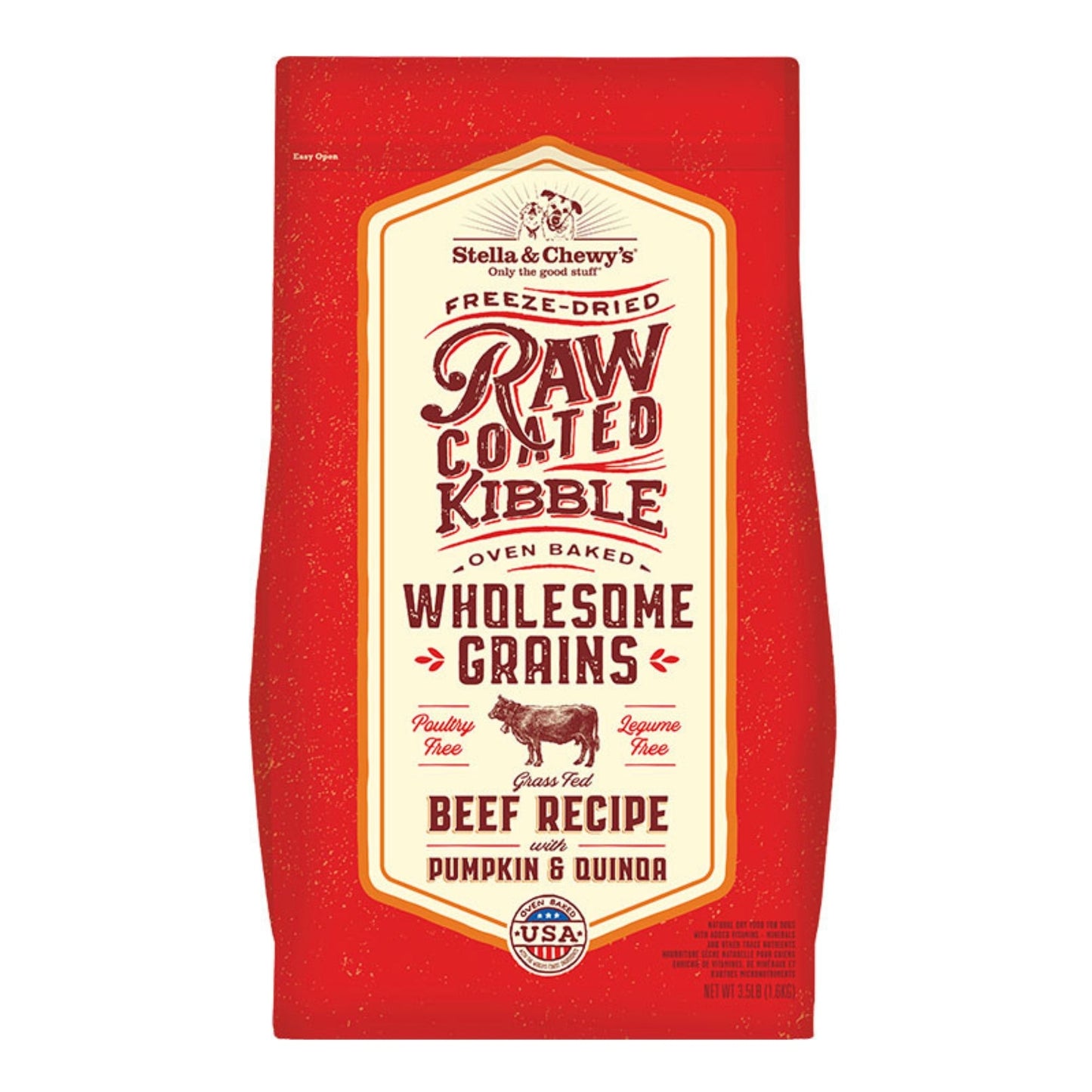 Stella & Chewy's Dog Wholesome Grain Raw Coated Beef 22Lb