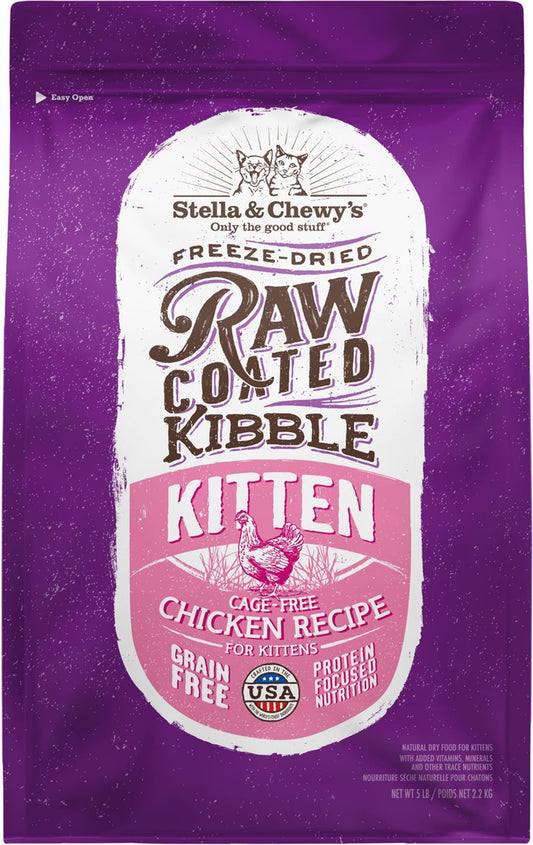 Stella and Chewys Cat Raw Coated Kitten Cage Free Chicken 5Lb**