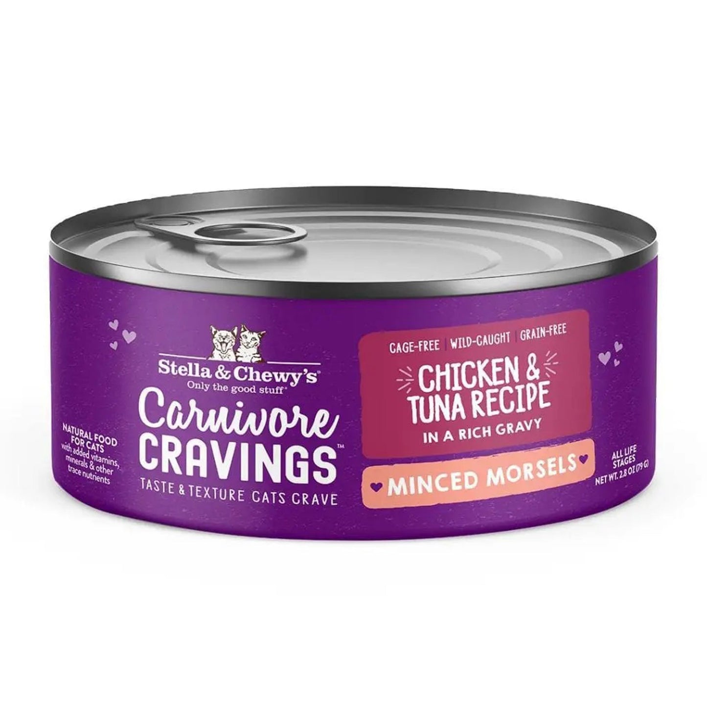 Stella and Chewys Cat Carnivore Cravings Minced Morsels Chicken and Tuna 2.8oz. (Case of 24)