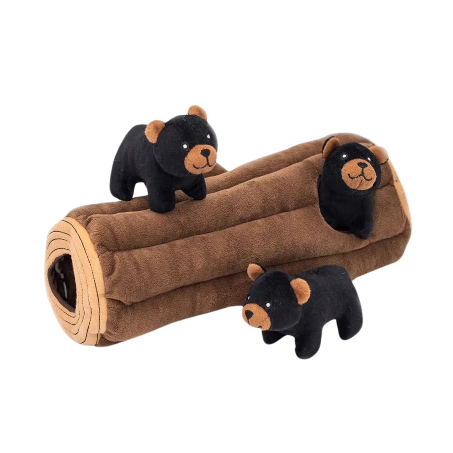 ZippyPaws Zippy Burrow Dog Toy Black Bear Log 1ea/XL