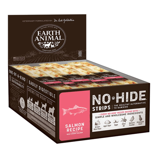 Earth Animal Dog No Hide Strips Salmon 60 Count