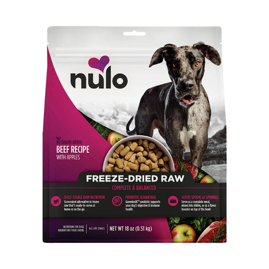 Nulo Dog Freeze-Dried Raw Grain Free Beef & Apples 18oz.