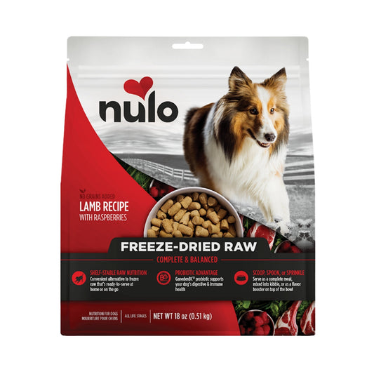 Nulo Dog Freeze-Dried Raw Grain Free Lamb & Raspberries 18oz.