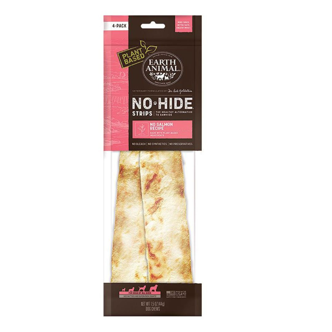 Earth Animal Dog No Hide Strips No Salmon 4 Pack