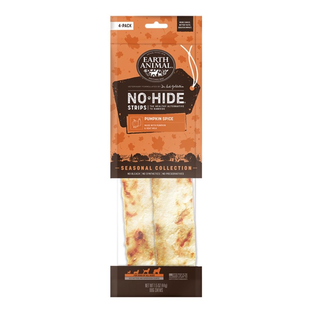 Earth Animal Dog No-Hide Strips Pumpkin Spice 4 Pack