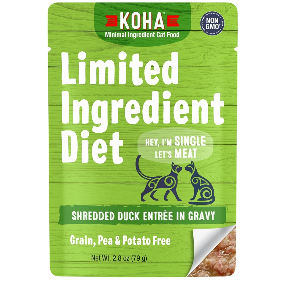 Koha Cat Limited Ingredient Grain Free Shredded Duck 2.8Oz(Case of 24)