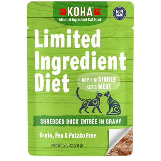 Koha Cat Limited Ingredient Grain Free Shredded Duck 2.8Oz(Case of 24)