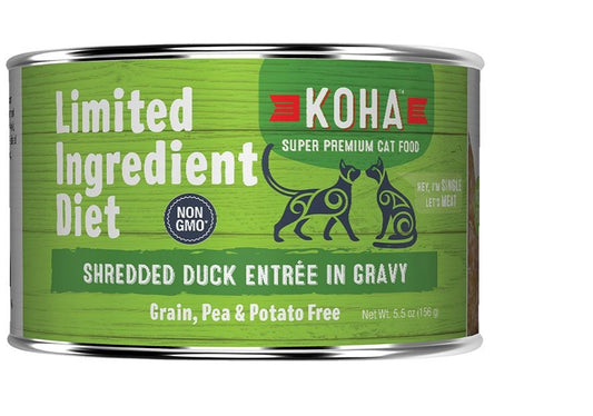 Koha Cat Limited Ingredient Grain Free Shredded Duck 5.5oz.(Case of 24)