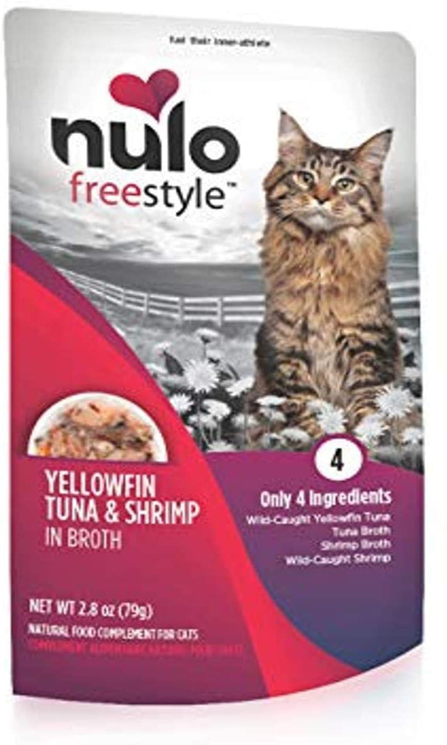 Nulo Freestyle Cat Food Topper Yellowfin Tuna & Shrimp in Broth 24ea/2.8 oz, 24 pk