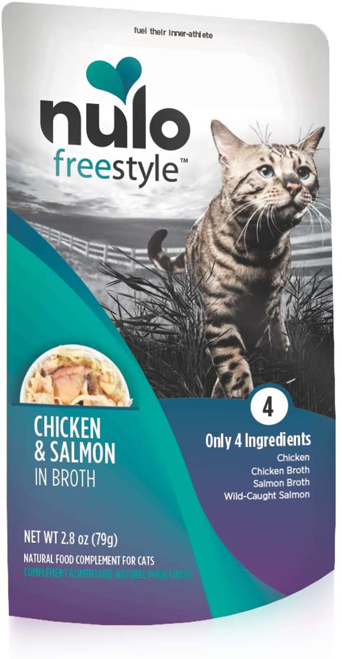 Nulo Freestyle Cat Food Topper Chicken & Salmon in Broth 24ea/2.8 oz, 24 pk