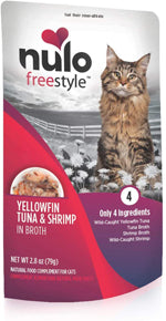 Nulo Freestyle Silky Mousse Cat Food Topper Yellowfin Tuna & Shrimp 24ea/2.8 oz