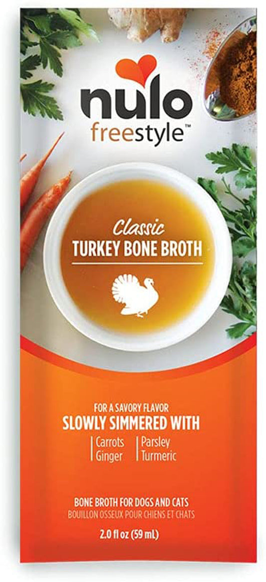 Nulo Freestyle Dog Food Topper Classic Turkey Bone Broth 2oz. (Case of 24)