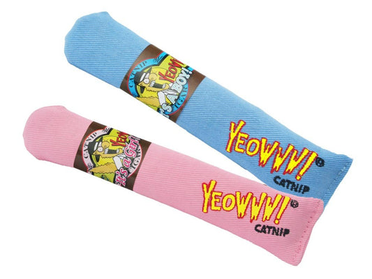 Yeowww! Big Baby Cigars Catnip Toy Pink & Blue 1ea/7 in