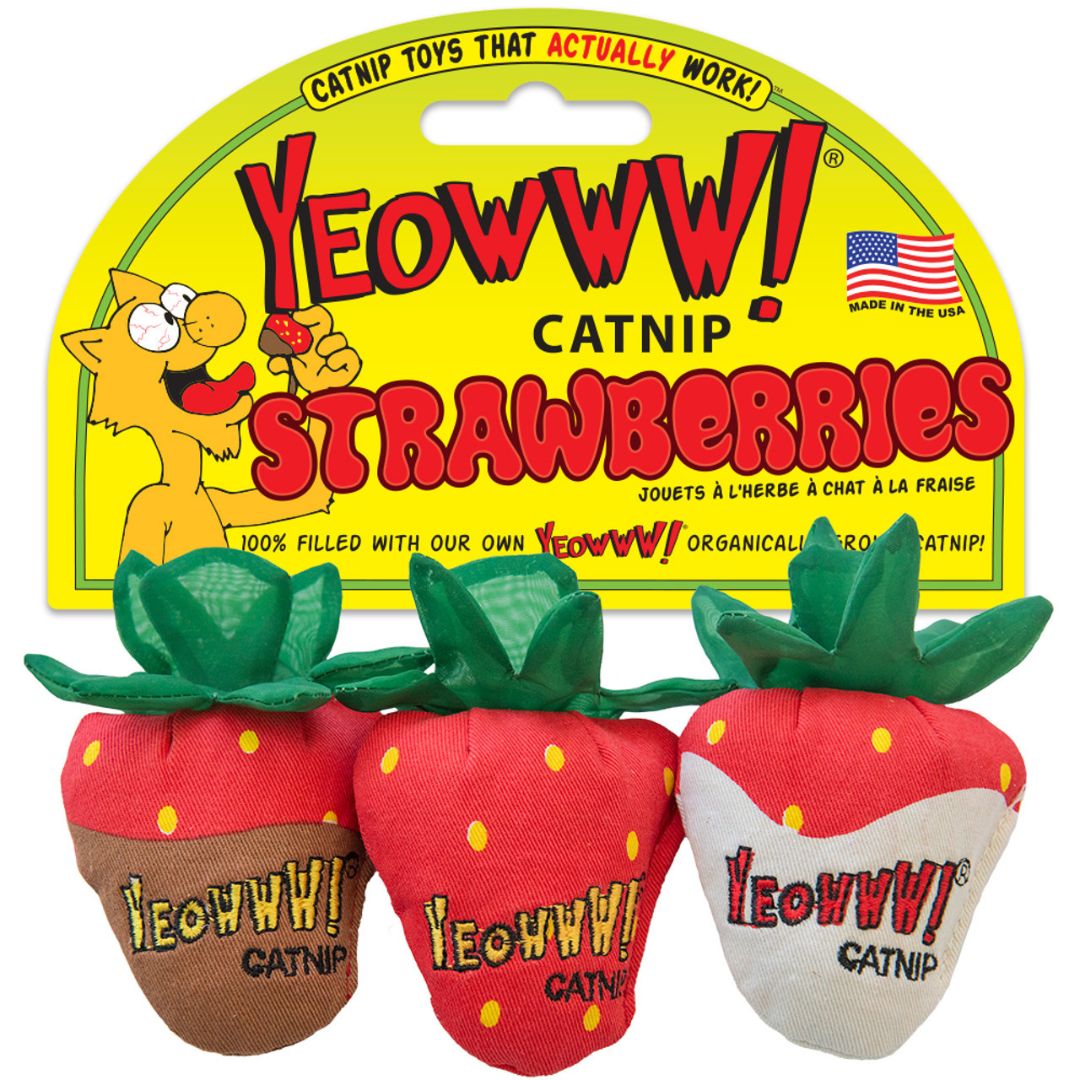 Yeowww! Cat Strawberry Catnip Toy 3 Pack