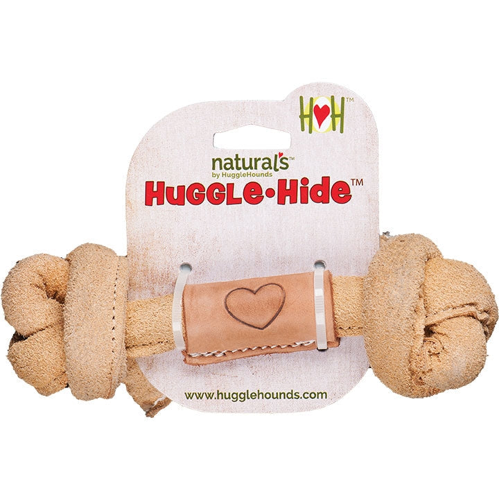 Hugglehounds Dog Natural Leather Knot Bone Large