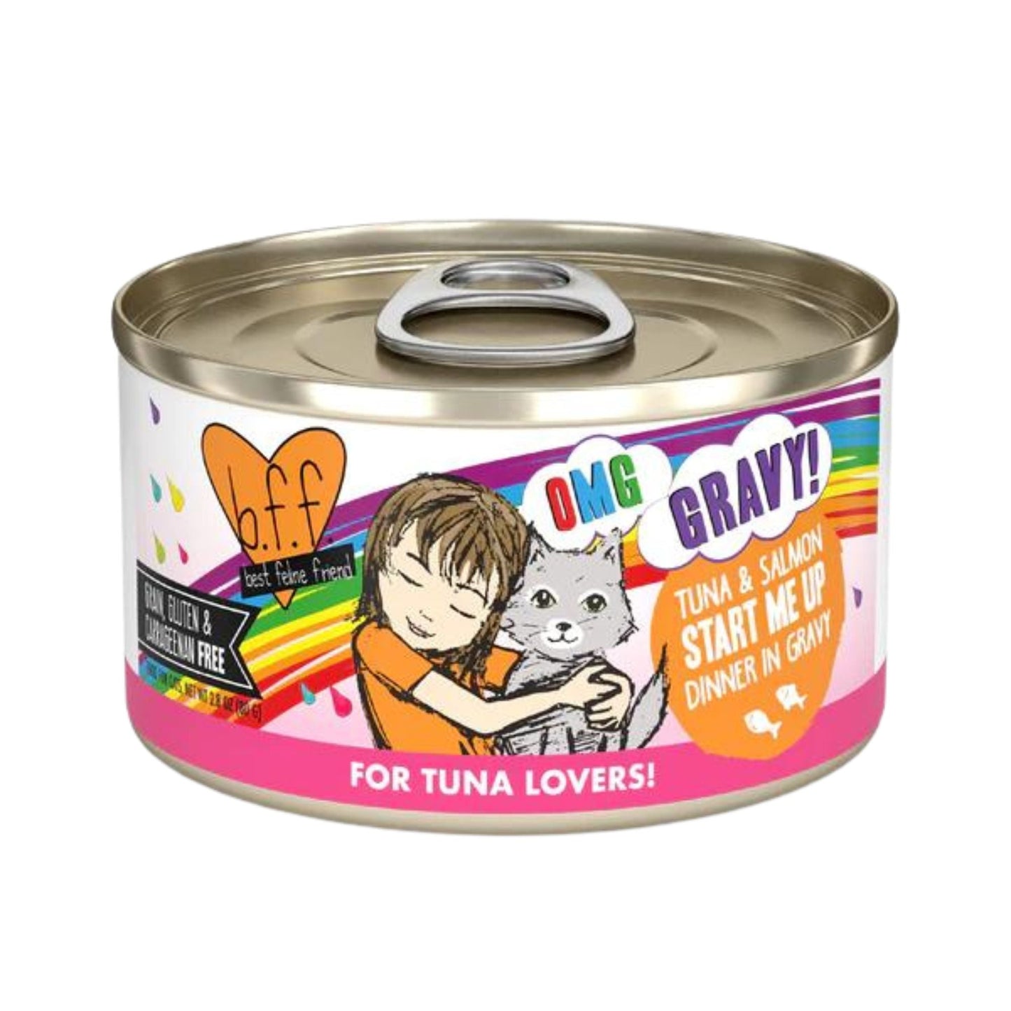 BFF Cat Omg Tuna and Salmon Start Me Up Dinner in Gravy 2.8oz. (Case of 12)