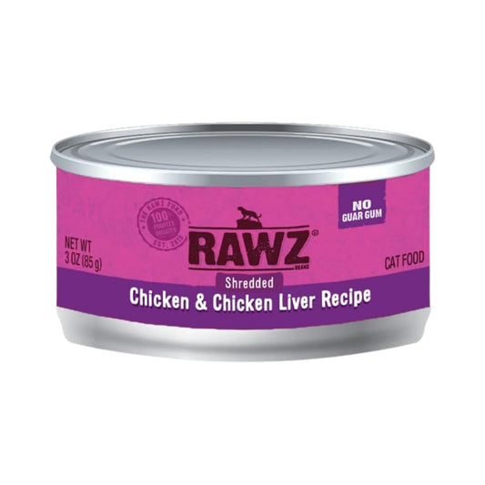 Rawz Cat Shredded ChickenChicken Liver 3oz. (Case of 18)