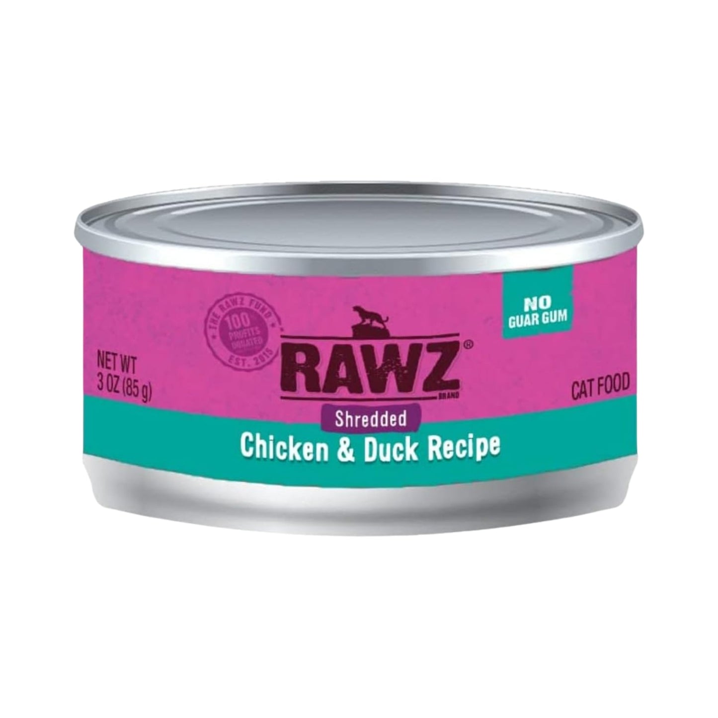 Rawz Cat Shredded Chicken Duck 3oz. (Case of 18)