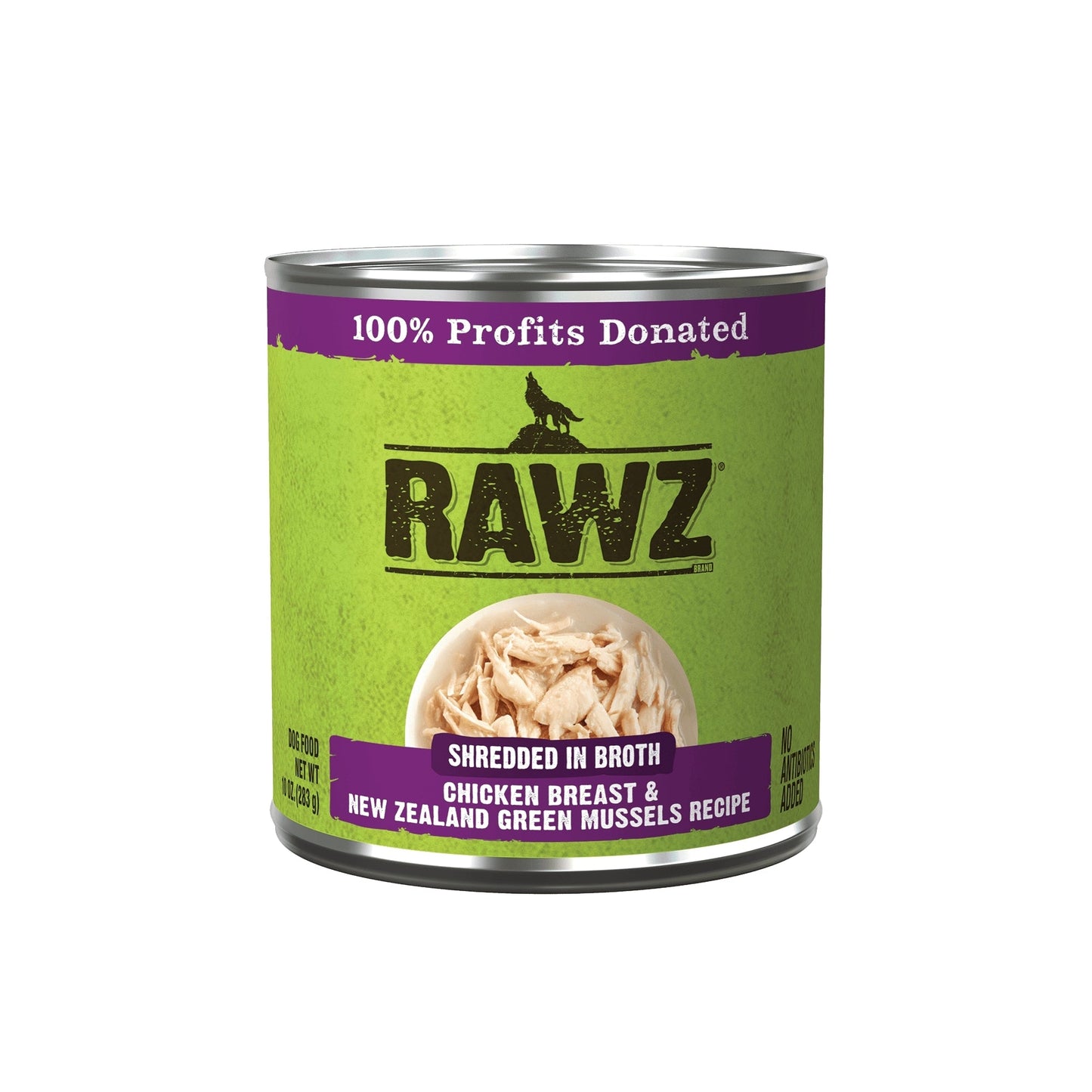 Rawz Shredded Dog 10oz. Chicken Breast New Zealand Green Mussels (Case of 12)