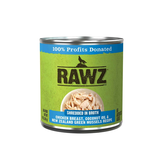 Rawz Shredded Dog 10oz. Chicken Breast Coconut New Zealand Green Mussels (Case of 12)