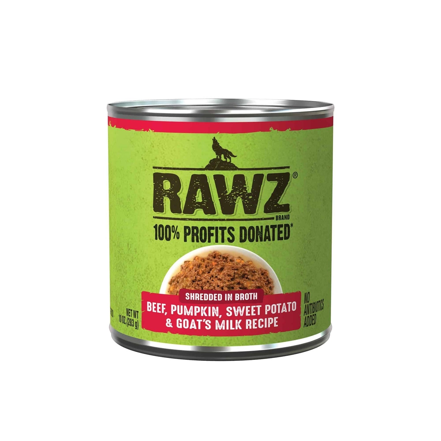 Rawz Shredded Dog 10oz. Beef Pumpkin Sweet Potato Goat Milk (Case of 12)