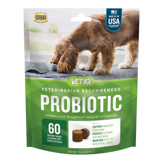 Vetiq Probiotic Digestive Support Soft Chew Hickory Smoke 60count