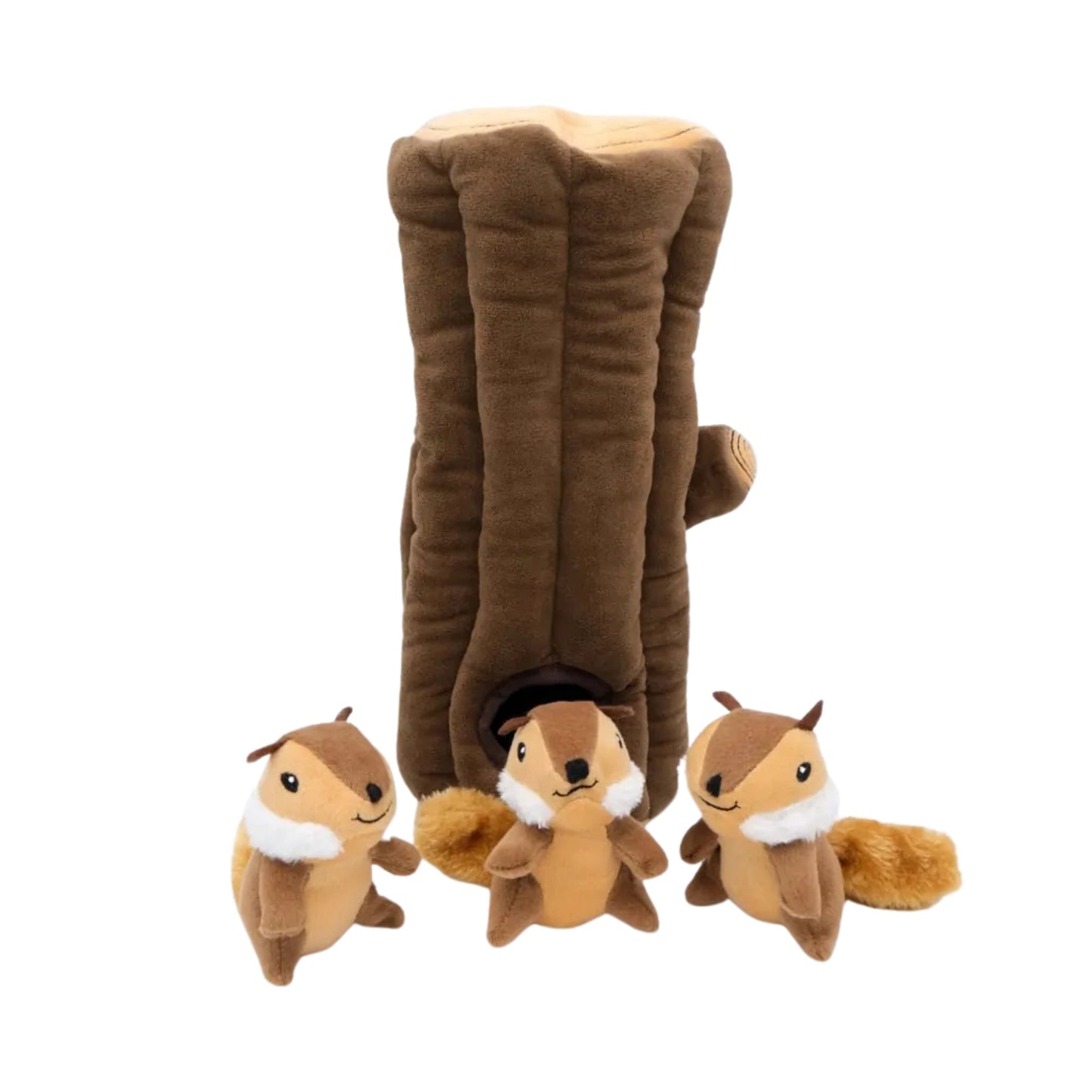 ZippyPaws Zippy Burrow Dog Toy Chipmunks Log 1ea/XL