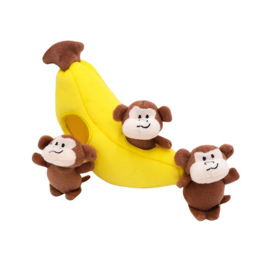 ZippyPaws Zippy Burrow Dog Toy Monkey 'n Banana 1ea/MD