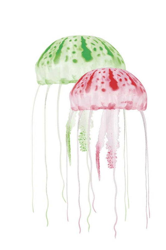 Aquatop Floating Jellyfish Aquarium Ornament Green/Red 1ea/2 In & 3 in, 2 pk