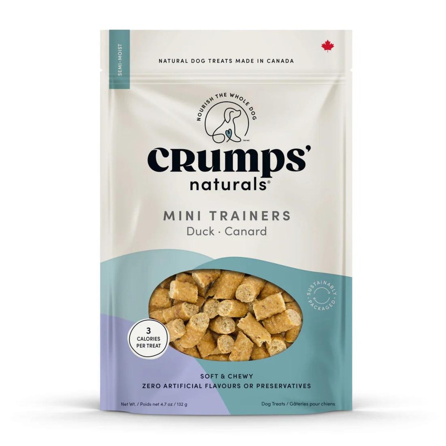 Crumps Naturals Dog 4.6oz. Mini Trainers Semi-Moist Duck