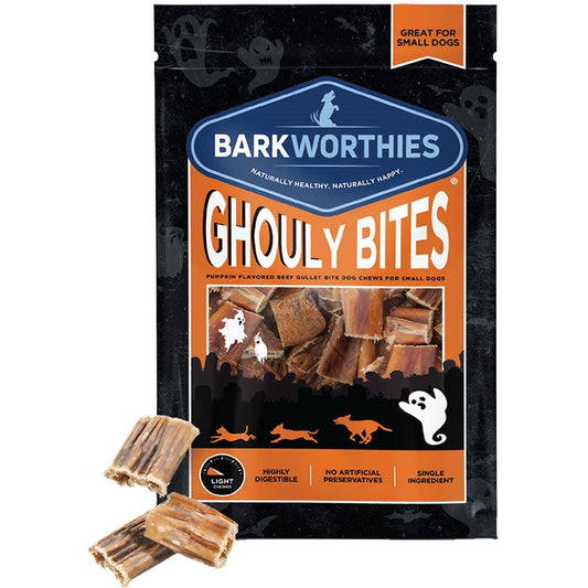 Barkworthies Dog Ghouly Beef Gullet Bites 3oz. (Case Of 6)