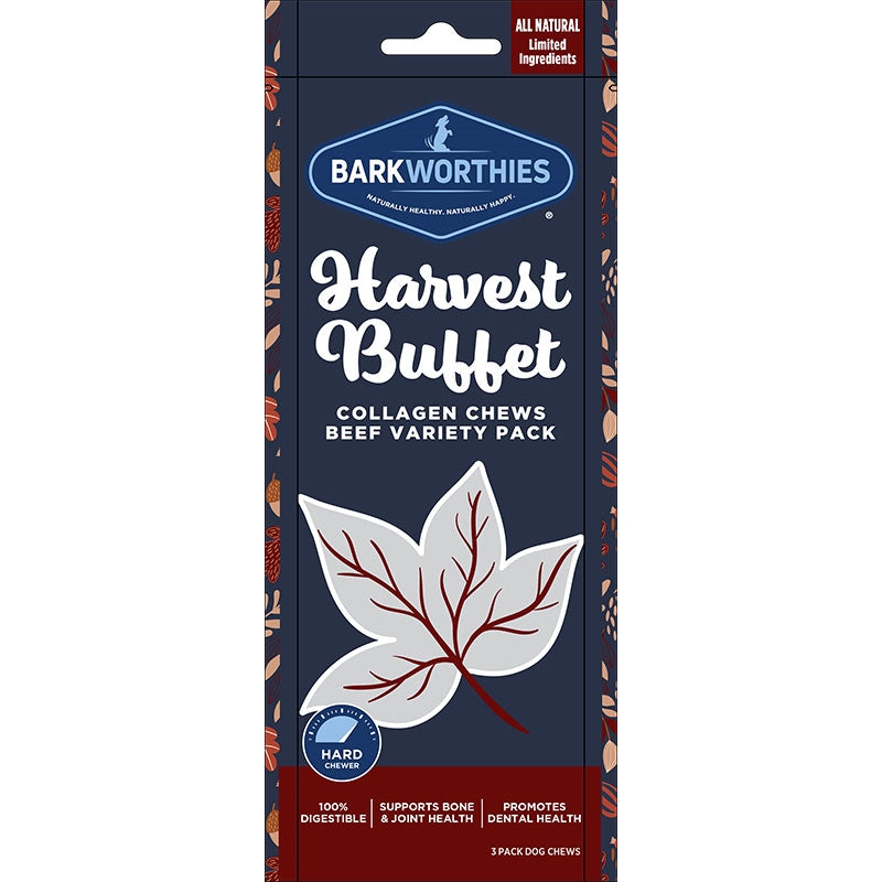 Barkworthies Dog Harvest Feast Sticks 3 Pack (Case Of 6)