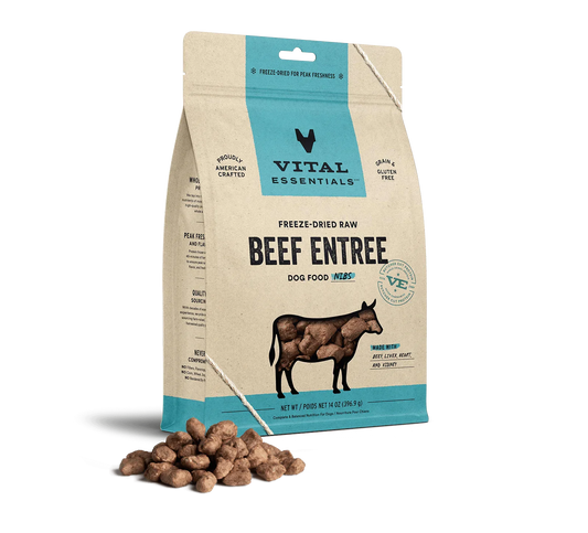 Vital Essentials Dog Freeze-Dried Nibs Beef 14oz.