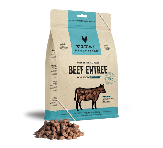 Vital Essentials Dog Freeze-Dried Mini Nibs Beef 14oz.