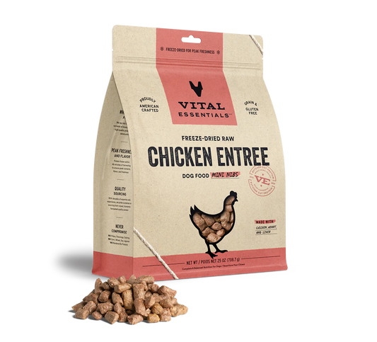 Vital Essentials Dog Freeze-Dried Mini Nibs Chicken 25oz.