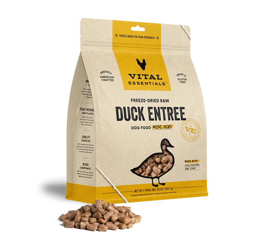 Vital Essentials Dog Freeze-Dried Mini Nibs Duck 25oz.