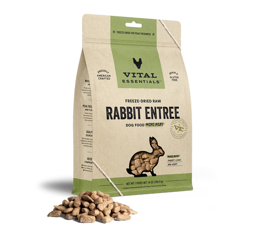 Vital Essentials Dog Freeze-Dried Mini Nibs Rabbit 14oz.