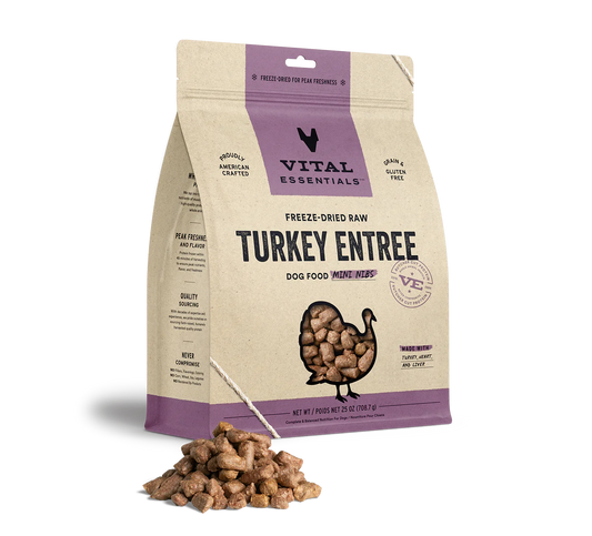 Vital Essentials Dog Freeze-Dried Mini Nibs Turkey 25oz.