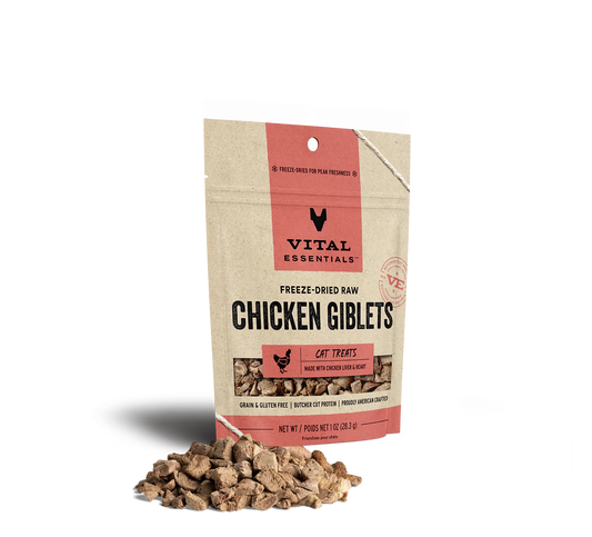 Vital Essentials Cat Freeze-Dried Treat Chicken Giblet 1oz.