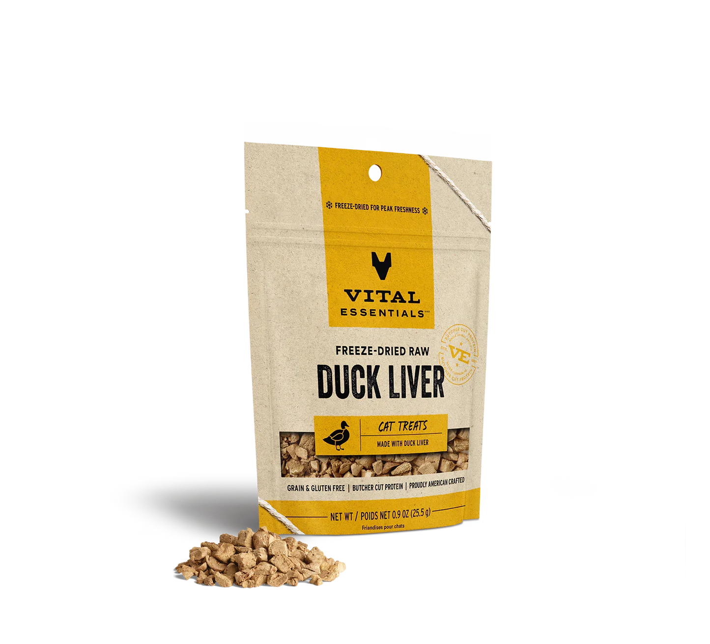 Vital Essentials Cat Freeze-Dried Treat Duck Liver 0.9oz.