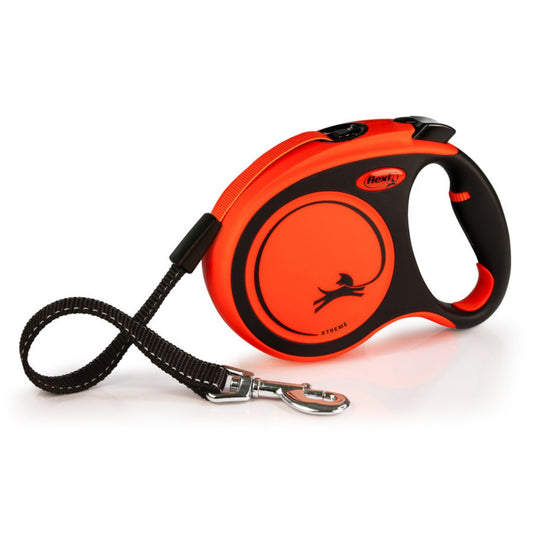 Flexi Xtreme Retractable Leash Orange  Black, 1ea/LG, 26 ft